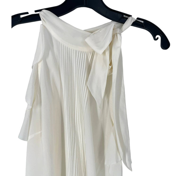 Veronica BEARD OFF WHITE SILK SLEEVELESS TOP - Picture 2 of 9